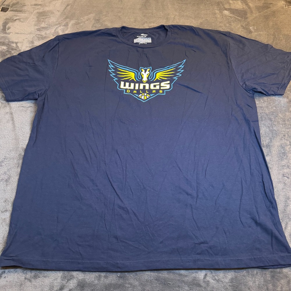 Fanatics Dallas Wings TShirt Mens 2XL Navy Blue Basketball Fan Gear Short Sleeve